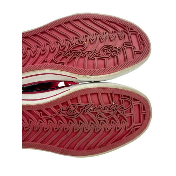 Vintage Y2K Ed Hardy x Christian Audigier Tattoo Print Frayed High Top Sneakers - Picture 16 of 16